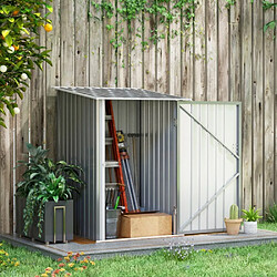 modfu Abri de jardin en acier galvanisé gris 0,92 m² avec toit incliné 100 x 103 x 160 cm