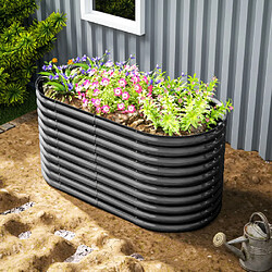 Acheter modfu Carré potager surélevé modulable en acier gris foncé 160 x 80 x 80 cm