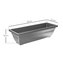 Avis modfu Lot de 5 jardinières empilables en plastique gris 59 x 21 x 16 cm