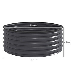 Avis modfu Carré potager rond en acier gris foncé 120 x 43 cm pour jardin, balcon et terrasse