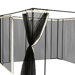 modfu Moustiquaire de pavillon 3x4 m 4 panneaux zippés en polyester noir