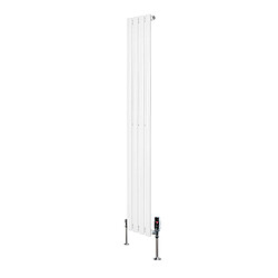 Monstershop Radiateur Ovale 1 Panneau & Vannes 1600 x 240 mm en Acier Blanc Horizontale