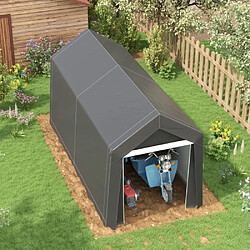 modfu Tente de rangement 210 x 360 x 235 cm en acier gris foncé, porte zippée, protection UV