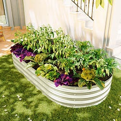 modfu Carré potager surélevé en acier galvanisé 182,9 x 91,5 x 30,5 cm argent