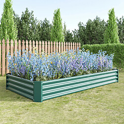 modfu Carré potager surélevé en métal galvanisé vert 232 x 113,5 x 30 cm sans fond