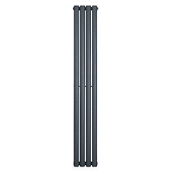 Monstershop Radiateur Ovale à 1 Panneau 1600 x 240 mm en Acier Gris Anthracite Horizontale
