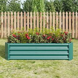 modfu Carré potager surélevé en métal vert 120 x 61 x 30 cm sans fond