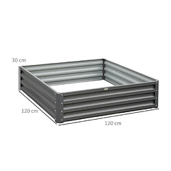 Avis modfu Carré potager en acier galvanisé gris clair 120 x 120 x 30 cm