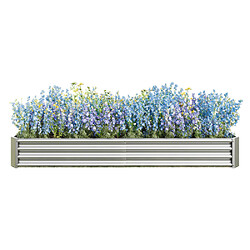 Acheter modfu Carré potager surélevé en métal galvanisé 232 x 113,5 x 30 cm argent