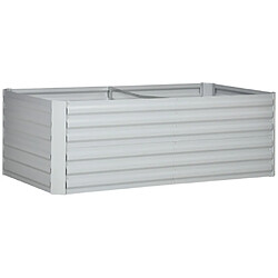 modfu Bac potager surélevé en acier gris clair 180 x 90 x 59 cm