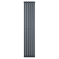 Monstershop Radiateur Ovale à 1 Panneau 1800 x 360 mm en Acier Gris Anthracite Horizontale