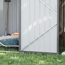 modfu Abri de jardin en acier galvanisé gris 0,92 m² avec toit incliné 100 x 103 x 160 cm