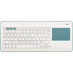 Silver HT - Clavier sans fil avec pavé tactile pour SmartTV Blanc/Bleu. Clavier en espagnol