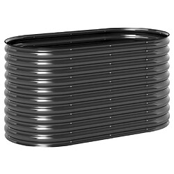 modfu Carré potager surélevé modulable en acier gris foncé 160 x 80 x 80 cm