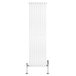 Monstershop Radiateur Ovale à 1 Panneau & Vannes 1800 x 480 mm en Acier Blanc Horizontale