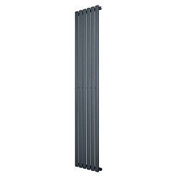 Monstershop Radiateur Ovale à 1 Panneau 1800 x 360 mm en Acier Gris Anthracite Horizontale