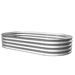 modfu Carré potager surélevé en acier galvanisé 182,9 x 91,5 x 30,5 cm argent