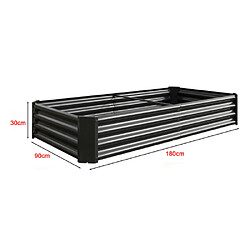 Avis modfu Carré potager surélevé en métal noir 180x91x30 cm, bac de jardin ouvert en acier galvanisé
