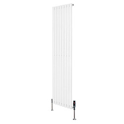 Monstershop Radiateur Ovale à 1 Panneau & Vannes 1800 x 480 mm en Acier Blanc Horizontale
