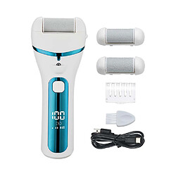 INF Lime Électrique pour Pieds - Râpe Anti-Callosités Rechargeable et Exfoliante White + Blue
