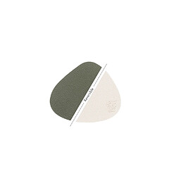 Avis Bjorn Sous-verre curve réversible - 6 pièces - Cuir recyclé blanc crème et vert de gris