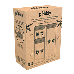 Avis 3 boîtes alimentaire carrées en verre - PKV-035 - PEBBLY