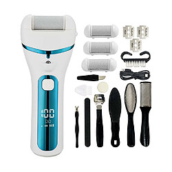 INF Lime à Pieds Électrique Anti-Callosités - Ensemble 10 Pièces, 3 Vitesses, Étanche White +