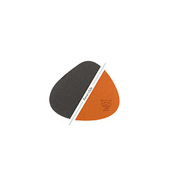 Avis Bjorn Sous-verre curve réversible - 6 pièces - Cuir recyclé orange et chocolat