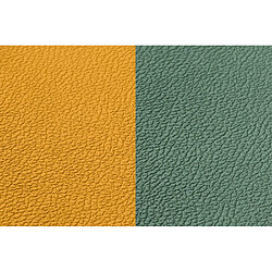 Acheter Bjorn Sous-verre curve réversible - 6 pièces - Cuir recyclé jaune moutarde et vert sapin