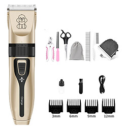 INF Kit de toilettage professionnel pour animaux de compagnie avec lame en céramique - Or