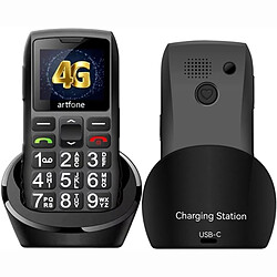 artfone C1+ 4G Téléphone Senior avec Bouton SOS,Station de Charge,Haut-Parleur,Annonce de l