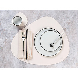 Bjorn Sous-verre curve réversible - 6 pièces - Cuir recyclé blanc crème et vert de gris pas cher