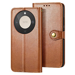 Avizar Étui Portefeuille pour Honor Magic 8 Lite avec Dragonne et Porte-cartes Marron