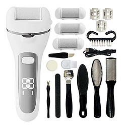 INF Lime à Pieds Électrique Rechargeable avec Écran Digital & Kit Pédicure 10 Pièces White