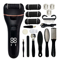 INF Lime à Pieds Électrique Rechargeable avec Écran Digital & Kit Pédicure 10 Pièces Black
