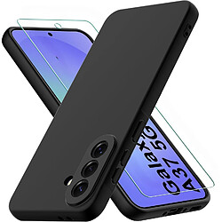 Coque Pour Samsung Galaxy A37 5G Silicone Noir + Verre Trempe Little Boutik©