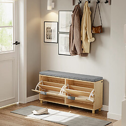 SoBuy Banquette d'entrée avec rangement chêne clair 100x24x50 cm FSR211-N pas cher