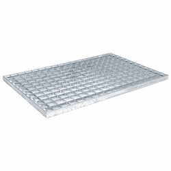 vidaXL Grille Argent 60 x 40 x 2 cm Acier galvanisé à chaud