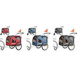 Remorque vélo 2 en 1 pour chien, poussette pliable, max 40 kg, étanche et sécurisée