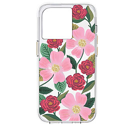 Rifle Paper Co. Rifle Paper Coque pour iPhone 14 Pro Max Motif Floral Antimicrobienne Rose