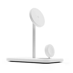 Twelve south Support de Charge Sans Fil Qi2 3-en-1 Deluxe Compatible MagSafe Blanc