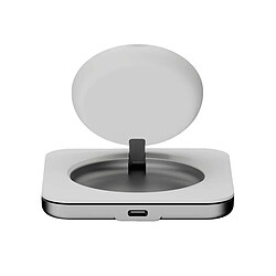 LNQ Station de Charge sans fil Qi et MagSafe 15W en Aluminium Blanc pas cher