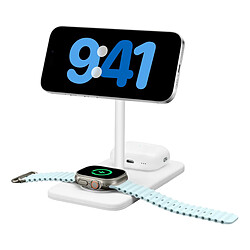 Acheter Twelve south Support de Charge Sans Fil Qi2 3-en-1 Deluxe Compatible MagSafe Blanc