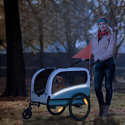 Remorque vélo 2 en 1 pour chien, poussette pliable, max 50 kg, protection pluie pas cher