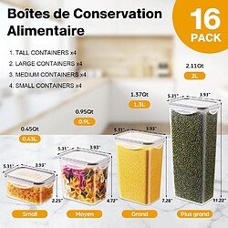 Acheter YASHE Boite Hermetique Alimentaire, 16 Boîtes Alimentaires en Plastique