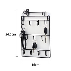 INF Porte-clés mural avec 11 crochets Black