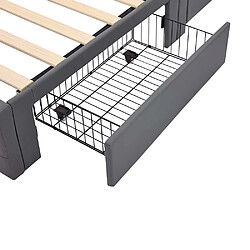 Pugsdrly Structure de lit simple 90 x 200 cm - Avec ports USB - Matériau PU pas cher