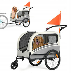 Remorque vélo 2 en 1 pour chien, poussette pliable, max 50 kg, protection pluie