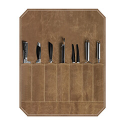 INF Sac à couteaux de camping en toile - Rangement pour couteaux de chef Khaki