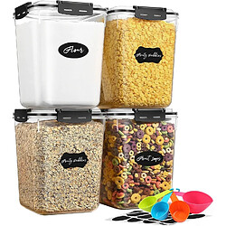 YASHE Boîte Conservation Alimentaire Lot de 4,Boîte Rangement Cuisine en Plastique avec Couvercle